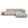 Image de Canapé d'angle droit modulable "Sky" 4 places en velours beige clair