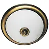 Image de Plafonnier rétro rond ?31 laiton patiné verre 2xE14