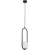 Image de Suspension moderne noire cadre ovale globe blanc E14 Jupiter