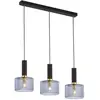 Image de Suspension noir-or 77 cm 3 verres fumés E27 Vanes Jupiter