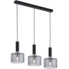 Image de Suspension noire 77 cm verre fumé chrome 3xE27 Vanes