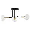 Image de Plafonnier moderne noir or globes verre 3xG9 Jupiter