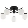 Image de Plafonnier moderne noir 5 globes opale G9 PRATO Jupiter