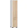 Image de Akord Colonne Salle De Bain 2 Portes Blanc Chêne Sonoma 30X30X140