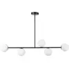 Image de Plafonnier minimaliste noir 5 globes verre Gama Sigma
