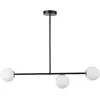 Image de Plafonnier minimaliste noir 3 globes verre Gama G9
