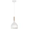 Image de Suspension Luminex Noak Wood blanche métal/bois E27