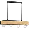 Image de Suspension poutre bois 76 cm Miluza 4xE27 noir Luminex