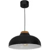 Image de Suspension Burgos Luminex noir mat bois Ø40 1xE27 15W