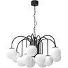 Image de Luminex Cambridge lustre noir 12 globes verre blanc E14