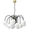 Image de Lustre glamour noir/laiton 12 globes Cambridge E14 Luminex