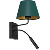 Image de Applique Arden noir/vert, liseuse, 2 inter, E27+G9 Luminex