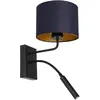 Image de Applique Arden noire abat-jour bleu, liseuse Luminex