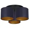 Image de Plafonnier noir 3 abat-jour bleu or Arden E27 Luminex