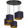 Image de Suspension Arden noire 5 abat-jour bleu/or E27 Luminex