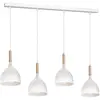 Image de Suspension blanche bois Noak 4 lumières E27 Luminex