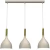 Image de Suspension beige/or 3 abat-jour barre 72cm Noak Luminex