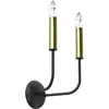 Image de Applique bougeoir double noir/or Akasya 2xE14 Luminex