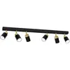 Image de Barre 6 spots orientables noir/or GU10 Reno Luminex