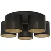Image de Plafonnier loft métal 5 grilles noir/or E27 Luminex