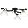 Image de Plafonnier Aurora noir 3 globes verre E27 Luminex