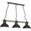 Image de Suspension loft Hakon 3xE27 brun bois clair Luminex