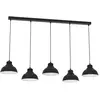 Image de Suspension barre noire métal 125 cm Sven 5xE27 Luminex