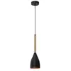 Image de Suspension noire intérieur doré bois Muza E27 Luminex