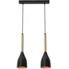 Image de Suspension barre noire dorée 2 lumières Muza Luminex