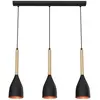 Image de Suspension barre Muza noire bois or 56 cm 3xE27 Luminex