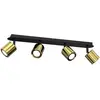 Image de Rampe noire 4 spots orient. laiton GU10 8W Demia Luminex