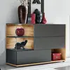 Image de Buffet 3 Portes & 3 Niveaux Silk 120cm Gris & Naturel