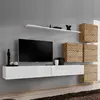 Image de Ensemble Meuble TV Switch Lamel IX 310cm Blanc & Naturel