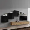 Image de Ensemble Meuble TV Switch Lamel X 330cm Naturel & Noir