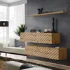 Image de Lot de 2 Bancs Muraux & Étagère Switch SBII 130cm Naturel Rainuré