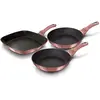 Image de Set de 2 Poêles à Frire 1 Grill Induction 20-24-28cm Aluminium, Antiadhésif I-Rose Berlinge