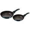 Image de Set de Poêles à Frire Induction 22 - 26cm Aluminium Antiadhésif Marbre sans PFOA Aquamarine