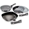 Image de Set 2 Poêles à Frire et Poêle à Griller Induction 20-24-28 cm, Poignées Amovible Carbon Pro