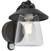 Image de Applique murale extérieure classique noire avec détecteur PIR E27 40W LUTEC CATE