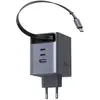 Image de Chargeur Ugreen Nexode GaN Infinity 1x USB-A + 2x USB-C 100W avec Câble Rétractable