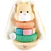 Image de Hape Lapin à empiler bois et tissu - Multicolore