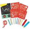 Image de Hape Coffret art craies et pochoirs - 22 pièces