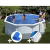 Image de Kit piscine acier blanc Gré Bora Bora ronde 3,20 x 1,22 m + Bâche hiver + Tapis de sol