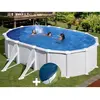 Image de Kit piscine acier blanc Gré Atlantis ovale 5,27 x 3,27 x 1,32 m + Bâche hiver