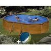 Image de Kit piscine acier aspect bois Gré Sicilia ovale 5,27 x 3,27 x 1,22 m + Bâche hiver