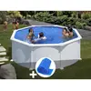 Image de Kit piscine acier blanc Gré Atlantis ronde 3,70 x 1,32 m + Bâche à bulles