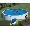 Image de Kit piscine acier blanc Gré Fidji ronde 5,70 x 1,22 m + Bâche hiver