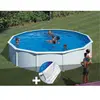 Image de Kit piscine acier blanc Gré Fidji ronde 5,70 x 1,22 m + Tapis de sol