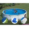 Image de Kit piscine acier blanc Gré Fidji ronde 5,70 x 1,22 m + Bâche hiver + Bâche à bulles + Tapis de sol