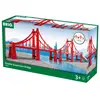 Image de Brio double pont suspendu en bois - Rouge